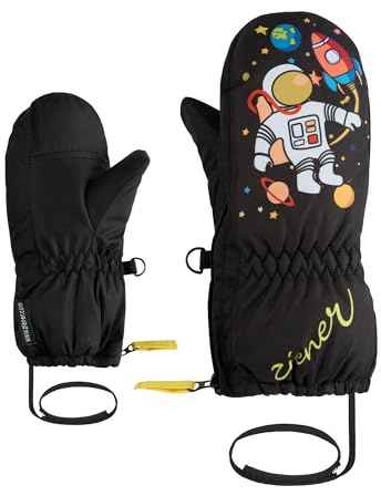 Ziener Kleinkind LEPRINT-Z Ski-Fäustling/Wintersport | wasserdicht, lustiges Motiv, Black, 1,5