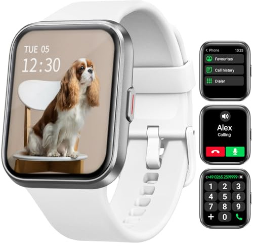 Smartwatch Herren Damen, 1,8 AMOLED-Display Smart Watch mit Telefonfunktion Alexa, Fitnessuhr mit Herzfrequenz Schlaf SpO2 Schrittzähler 110 Sportmodi IP68 Wasserdichte, Sportuhr für iOS Android