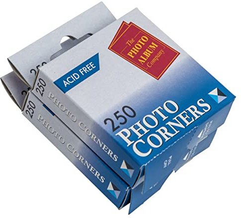 The Photo Album Company Limited | Photo Corners | Clear | 2 Packs of 250, Acid Free, Easy to Dispense | for Scrapbooking, Photograph and Picture Frame Mounting
