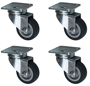 4 Stück 50 mm Apparaterolle Transportrolle als Lenkrolle Möbelrolle TK 160 kg