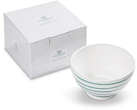 GMUNDNER KERAMIK Cereal Bowl Large Capacity 0.4 Litres Green Flamed Crockery Handmade in Austria