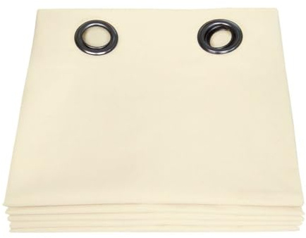 Moondream Verdunkelungsvorhang, 100% Licht- und Sonnenschutz, Dream Beige - Eierschalenfarben, 135 x 250 (BxH) cm, Ösen (1 Vorhang)