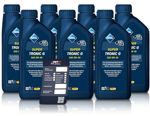 7x 1 L Liter Aral SuperTronic G 0W-40 Motor-Öl Motoren-Öl inkl. Aral