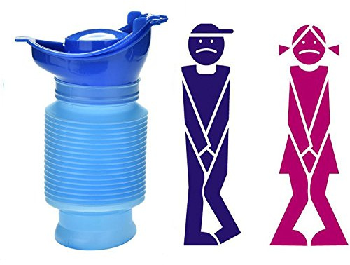Ulalaza Notfall Wiederverwendbare Urinal Tragbare Schrumpfbare Persönliche Mobile Toilette Töpfchen Pee Flasche für Kinder Erwachsene Camping Auto Reise