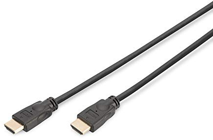 DIGITUS Câble HDMI – 5 m – UltraHD 4K 60 Hz – HDMI 2.0 – HDR, ARC, CEC | Canal Ethernet – Contacts plaqués or – Pour téléviseur, vidéoprojecteur, écran, consoles de jeux, PC – Noir