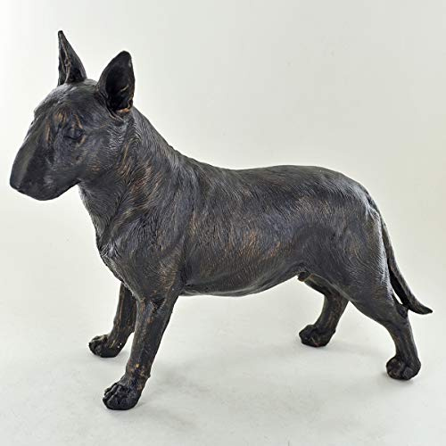 Bullterrier Bronze-Skulptur, stehend, 19 cm hoch, groß
