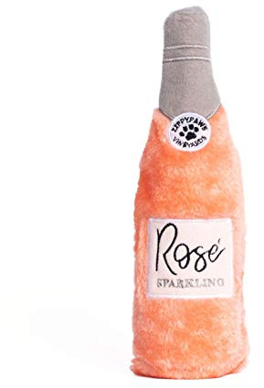ZippyPaws Happy Hour Crusherz – interaktiva hundleksaker för att hålla dem upptagna, pipiga plyschdjurleksak för alla raser, för små, medelstora och stora hundar, drinktema skrynklig vattenflaska