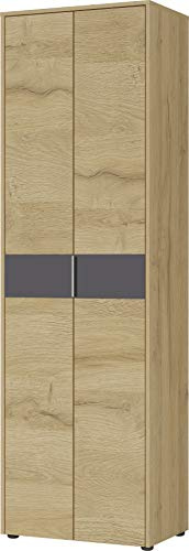 Germania Garderobenschrank 2963-554 GW-Berlebeck, in Grandson-Eiche-Nachbildung/Graphit weiß montierte maße: ca. 60 x 197 x 40 cm