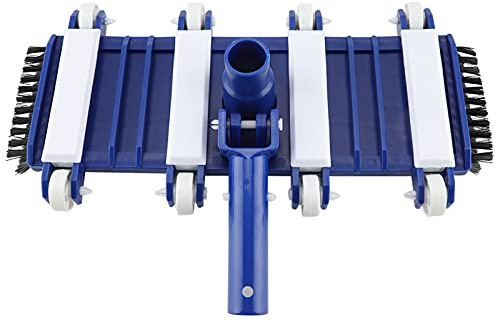 Testa per aspirapolvere flessibile per piscina e spa con spazzole laterali Testa per aspiratore per piscina professionale con ruote - ideale per i proprietari di piscine e professionisti di biliardo