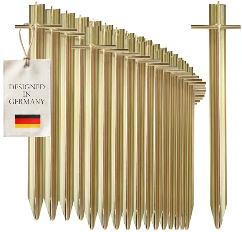 com-four® 32x Zelt-Heringe aus Stahl - Lange und robuste Erdnägel mit T-Profil für Camping und Outdoor - ideal für normalen und harten Boden