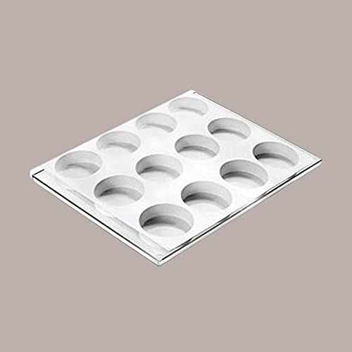 Lucgel Stampo in Silicone per Biscotto Gelato Tondo 78mm Cioccogel 12 pose