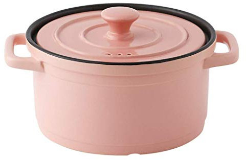 RONGJJ Casseruola, Casseruola Rivestita in Ceramica con Manico, Cocotte Rotonda in Gres, Padella Antiaderente Sana E Sicura Durevole Conveniente, A Pink, 3L