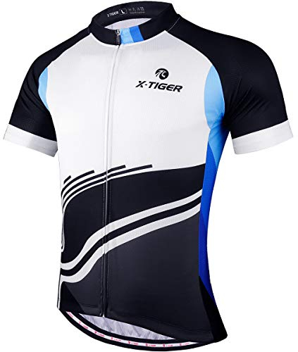 X-TIGER Herren-Radtrikots, kurzes T-Shirt, Fahhradtrikot MTB Rennrad Trikot Kurzarm Fahrradbekleidung für Männer