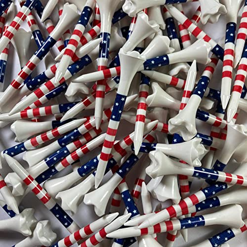 Pride Golf Tee Performance Plastic Golf Tees - Stars and Stripes - 2-3/4 100 Count - Designed for Less Friction and Longer Drives - Made in The USA