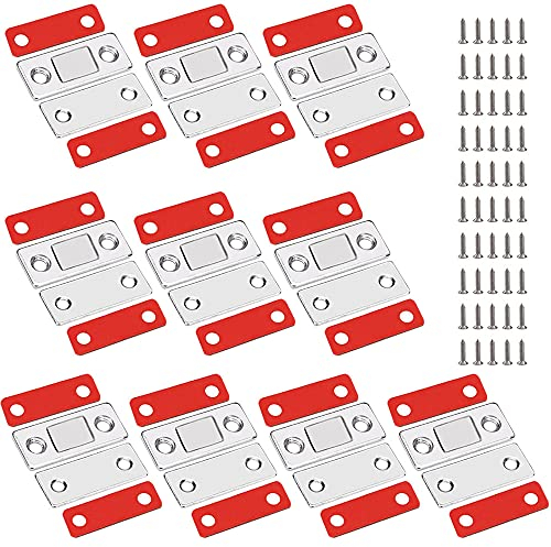 WANTOUTH 10 Sets Magnet Türschnapper Selbstklebend Türmagnete für Möbel Stark Tür Magnete für Schranktüren Magnet Verschlüsse Möbel Magnetschnäpper mit Schrauben für Möbeltüren Kabinett Wohnmobil