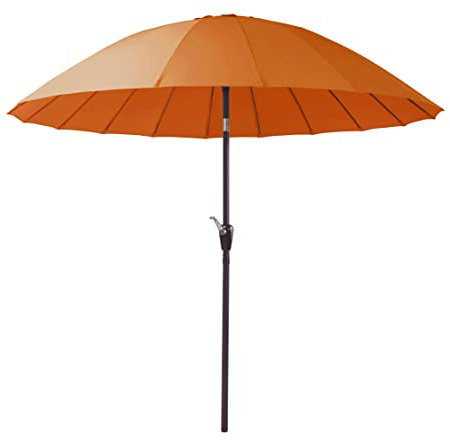 Brigros Estosa - ombrellone da giardino Atlanta 240 cm x 236 h palo in alluminio 18 stecche in fibra di vetro 6 mm telo in poliestere 180 gr con camino antivento