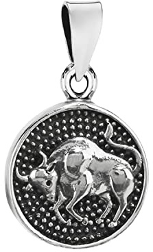 NKlaus 14,7mm Kettenanhänger Stier 925 Silber Horoskop Sternzeichen Zodiak Anhänger 3565