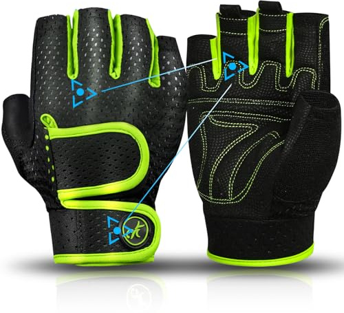 MOREOK Gewichtheber Handschuhe - [3MM Gel] Fitness Trainingshandschuhe für Herren Damen, Krafttraining, Heben, Training, Rudern, Klimmzüge