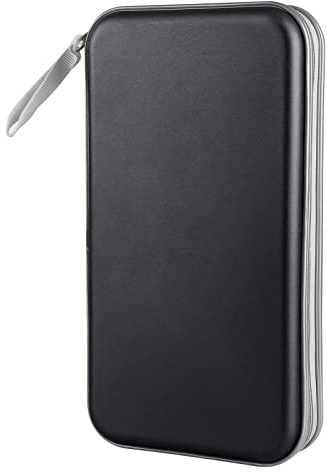 Siveit CD-fodral, DVD-fodralhållare 96 kapacitet hårdplast CD-skivfodral förvaring pärm plånbok för bil hem kontor resor (svart)