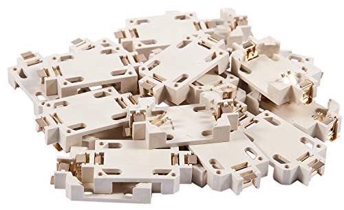 Duendhd 20 Stück weißes Gehäuse CR2032 SMD-Zellen-Knopf-Batteriehalter Buchsengehäuse