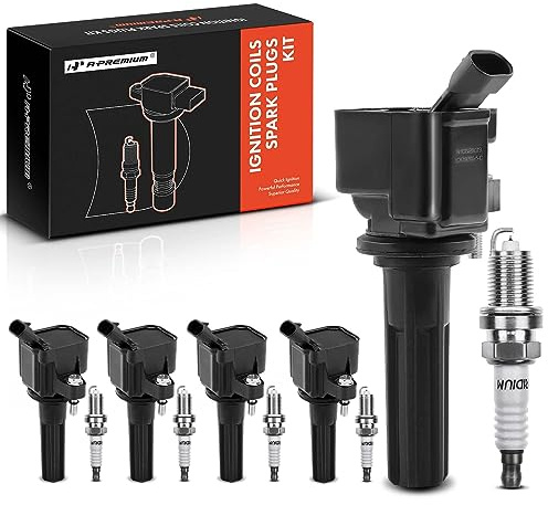 A-Premium Ignition Coils and Spark Plugs Kits Compatible with Chevrolet Colorado 2007-2012 & GMC Canyon 2007-2012 & Hummer H3 2007-2010, 3.7L, Set of 5