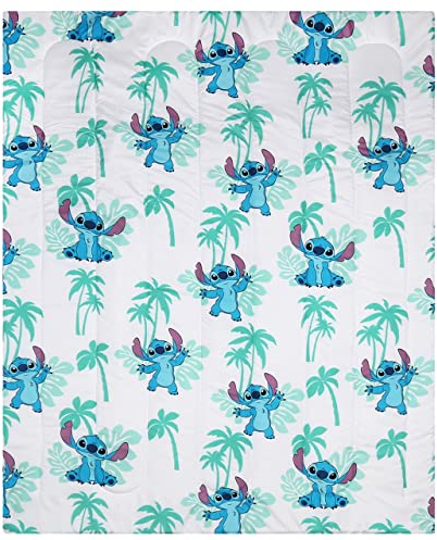 Stitch Disney Kinderbettdecke, blau-weiß Bettdecke 120x150cm, OEKO-TEX