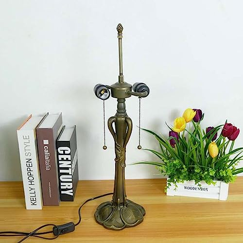 BOTOWI Tischlampensockel nur Ersatz, breite 6 Zoll Höhe 23 Zoll, passend für 12-Zoll-Lampenschirm im Tiffany-Stil, Dunkles Bronze-Finish, Harz, Zugkettenschalter
