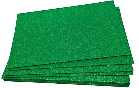 Jtnohx 2mm Steife Filzplatten, Dicke Filzstoff zum Basteln, 12pcs 17,78×28,7cm Filz Quadrate für Kunsthandwerk, Farbe Filz für Kissen und Polsterung (Grün)
