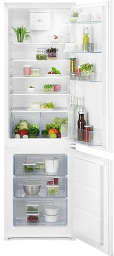 AEG Frigorífico Combi Integrable OSC5D181ES, 177 cm, ColdSense Dynamic Air, LowFrost, Compresor Inverter, 2 cajones, luces LED, instalación rápida con técnica de arrastre, Blanco