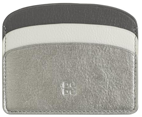 DUDU Weiches Leder-Kreditkartenetui, Kartenetui, Dokumentenetui, Flache Tasche, schlankes Design, farbig Silber
