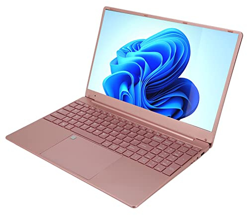 Annadue 15,6 Zoll IPS FHD Laptop mit Quad Core CPU, 12 GB RAM, 512 GB ROM, Ziffernblock, Fingerabdruckleser, 8 Stunden Akkulaufzeit, für Win 11Pro, Roségold (12+512G EU-Stecker)