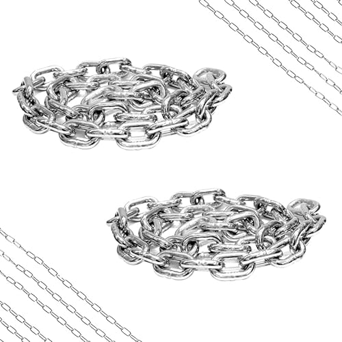 2 Stück Edelstahl-Hängekette, Verzinkte Metallkette, 1,5 Meter Lang und 3 Millimeter Dick, Korrosionsbeständige Schwere Stahlkette, Spulenketten, Diebstahlsicherungskette, Hängestuhl-Kette