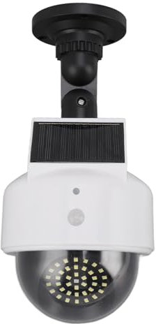 Zerodis Solar Dummy Fake Camera Security Outdoor Solar Powered Simulated Surveillance Camera for Indoor Outdoor - Deter Criminals and Protect Your Property - ABS Material - Easy to Install