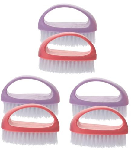 Healvian 6 Stk finger reinigungsbürste Nagelreiniger Nagelreinigungsbürste nagel reinigungsbürste Manikürezubehör Nagelzubehör Nagelbürste Nagelstaubtuch weiches Fell Wäschebürste Plastik