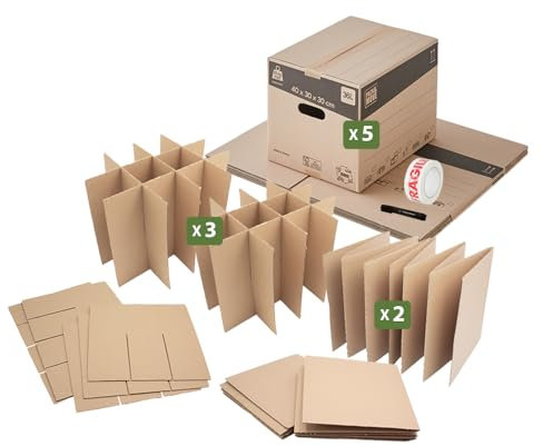 Pack and Move - Kit déménagement vaisselle + marqueur noir + adhésif “fragile” offert