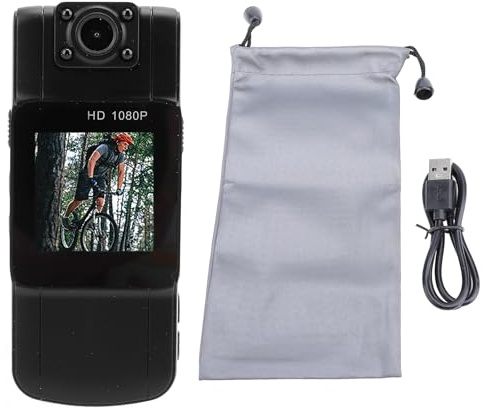 KIMISS Videoregistratore Portatile per Visione Notturna 1080P con Rilevamento del Movimento dello Schermo IPS per le Forze 'ordine