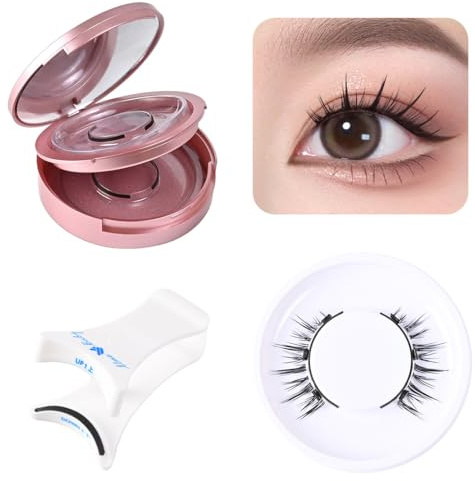 DeryArcle 2 Paar Magnetische Wimpern Magnetic Lashes Wiederverwendbare Magnet Wimpern Natürlich 3D Falsche Wimpern Künstliche Falsche Wimpern für Make-Up Oder Dating Party (A)