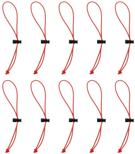 sourcing map 10pcs Elastic Cable Tie 9.84 Multipurpose Extra Thick Cable Organizer Adjustable Cable Strap Toggle Tie Reusable Tangle for Home Office Travel, Red