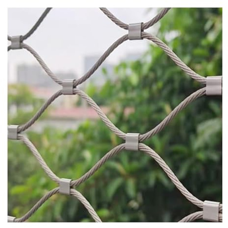 LXBAMKEA Red De Malla De Cable De Acero Inoxidable, Malla Cable Flexible, Barandilla para Exteriores Jardín Granja Red Alambre Gallinero, Escalera para Balcón Valla Protección contra Caídas(20 CM)