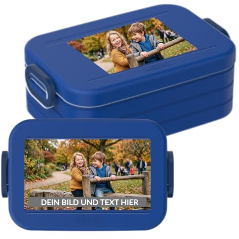 Mepal Brotdose mit Namen To Go - Personalisierte Lunchbox - Geeignet für bis zu 4 Butterbrote - Brotbox Erwachsene - BPA-frei & Spülmaschinenfest - 900 ml - Midi - Vivid blue