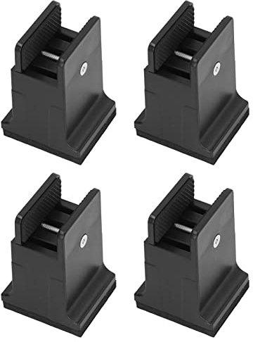 Raised Bed Blocks, 4pcs Furniture Risers with Screw Clamp Rubber Couch for Heavy Duty Black Table Desk Feet Leg Riser Cabinet Sofa Lifting (Black)