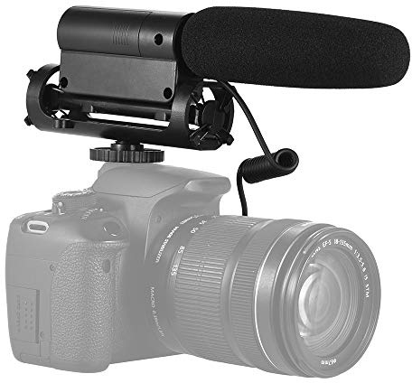 Joyance Microfono a condensatore di registrazione, microfono video direzionale cardioide per fotocamere Canon Nikon DSLR ILDC, presa microfono da 3,5 mm, design mini portatile
