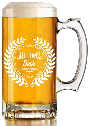 EKAM Personalised Engraved Beer Mug for Dad – Gift for Dad – Custom Name Beer Mug – Engraved Mug Gift on Father’s Day Happy Father’s Day Present for Father (Design 03)