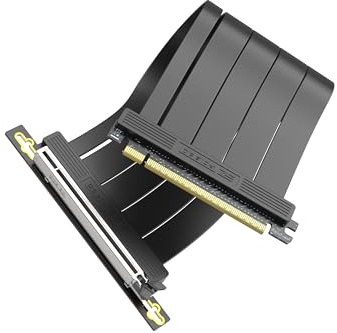 EZDIY-FAB PCIe 5.0 X16 Riser-Kabel,128 GB/s Bandbreite,für RTX 50/RTX 40,RX 9000/RX 7000 GPUs,PCIe-Erweiterungskarte, abwärtskompatibel mit 4.0/3.0,Vertikale GPU-Montage,90-Grad-Winkel–30 cm,Schwarz