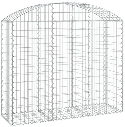 Galvanized Gabion Baskets - Arched Wire Cages for Stone Walls, Outdoor Spiral Planters & Retaining Walls - 150x50x120/140 cm - Mesh for Landscaping