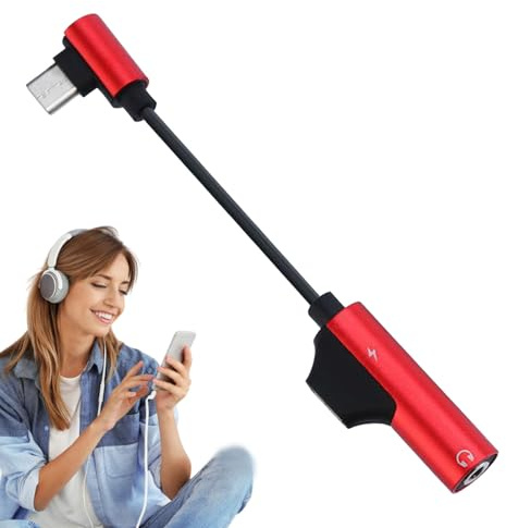 Adattatore per caricabatterie per cuffie USB C - Convertitore audio dongle, presa C a doppia porta C | 2 in 1 USB C Dongle per ricarica e ascolti simultanei per smartphone senza porte audio