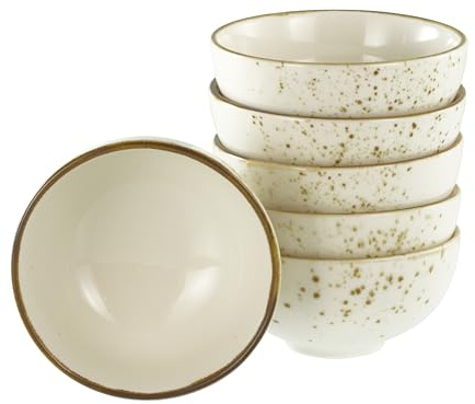 Creatable, 24655, Serie Nature Collection Creme, 6-teiliges Geschirrset für 6 Personen, Dip-Schalen Set aus Steinzeug, spülmaschinen- und mikrowellengeeignet, Qualitätsproduktion
