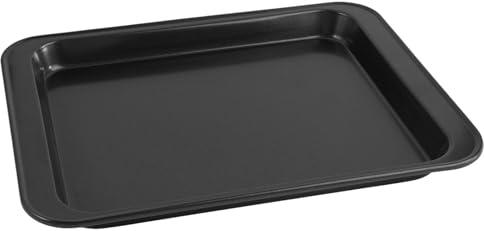Varenzya Mini Teglia da Forno, 24 × 18 × 2 cm Teglia Forno Rettangolare in Acciaio al Carbonio, Nero Teglie da Forni Antiaderenti, Facile da Pulire, Pirofila da Forni per Biscotti, Torte e Verdure