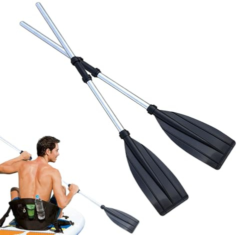 Pagaies De Bateau De Kayak – Rames En D'aluminium De 125 Cm, 2 Pagaies De Canoë, Pagaie D'eau Légère Avec Fonction D'assemblage Rotatif | Équipement De Pagaie Pour Adultes, Kayak, Canoë, Navig