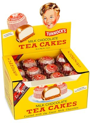 Tunnock's Real Milk Chocolate Tea Cakes, 36 x 24g (Full Box of 3 Dozen) – Iconic Scottish Biscuit with Soft Fluffy Marshmallow & Smooth Milk Chocolate – Individually Wrapped, Suitable for Vegetarians
